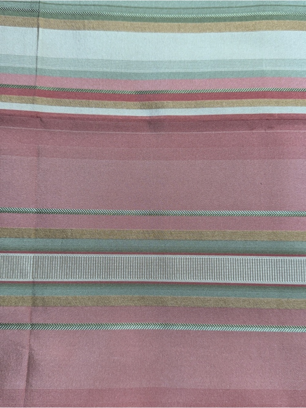 Striped Pink and Sage Woven Decorator Fabric 1 3/4 yards x 56” wide #123